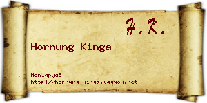 Hornung Kinga névjegykártya